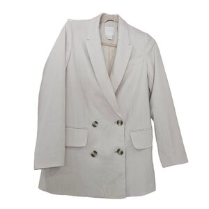 H&M Cream White Double-Breasted Blazer XS